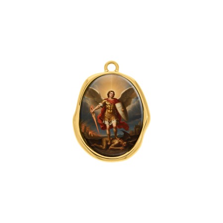 Pingente Arcanjo São Miguel Dourado 35mm