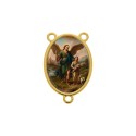 Entremeio Terço Arcanjo São Rafael Dourado 30mm