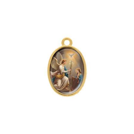 Pingente Medalha Arcanjo São Gabriel Dourado 23mm