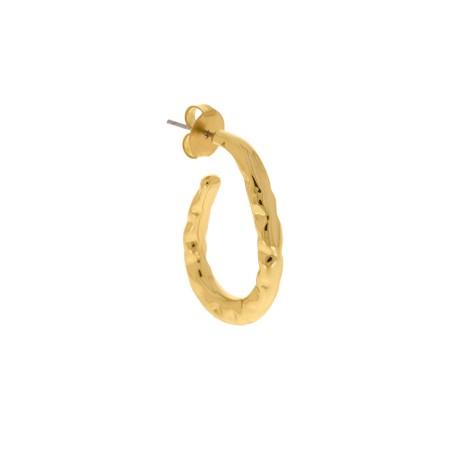 Brinco de Argola Dourado Esculpido 21mm
