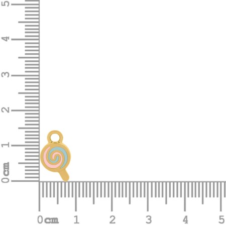 Pingente Pirulito Dourado 14mm