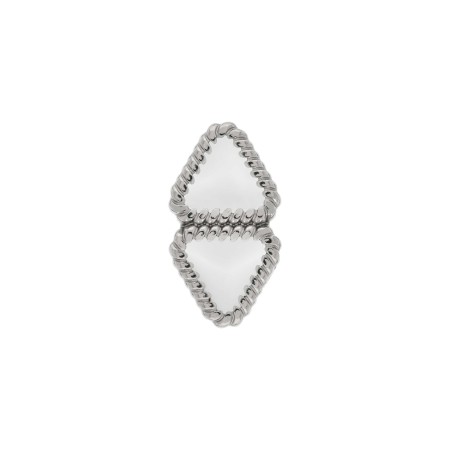 Passador Losango Níquel com Branco 21mm