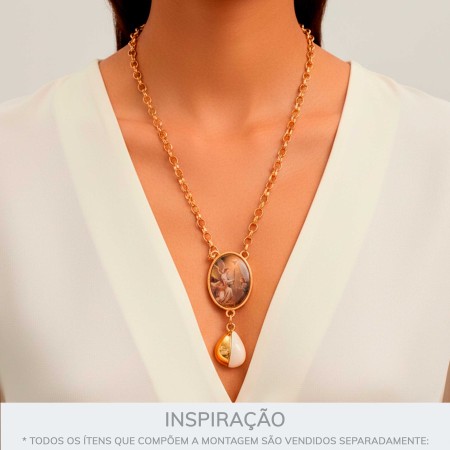 Entremeio Terço Arcanjo São Gabriel Dourado 30mm