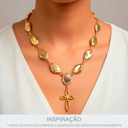 Entremeio Terço Arcanjo São Miguel Dourado 26mm