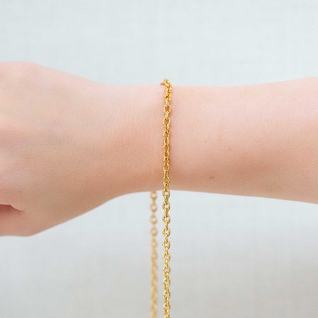 Corrente Elo Americano Dourado 4mm