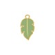 Pingente Folha Ouro com Verde 26mm 