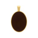 Pingente Medalha Oval Ouro com Marrom 52mm