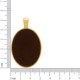 Pingente Medalha Oval Ouro com Marrom 52mm
