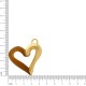 Pingente Duo Coração Dourado com Acrílico Café 52mm