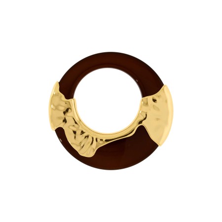 Pingente Argola Acrílico com Dourado 55mm