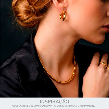 Colar Bambu Dourado 148mm