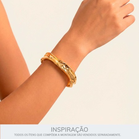 Bracelete Dourado Orgânico 70mm