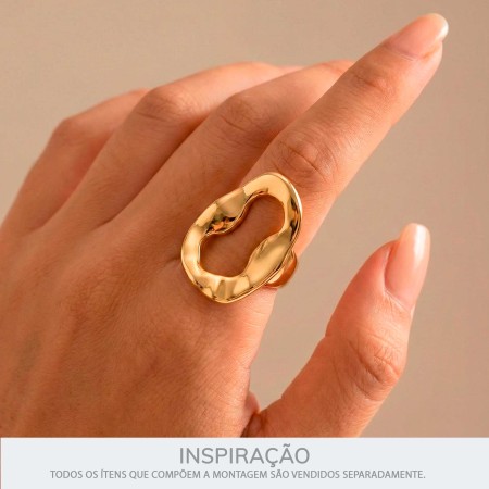 Anel Dourado Orgânico Vazado N° 21