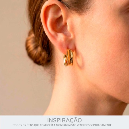 Brinco de Argola Orgânico Dourado 17mm