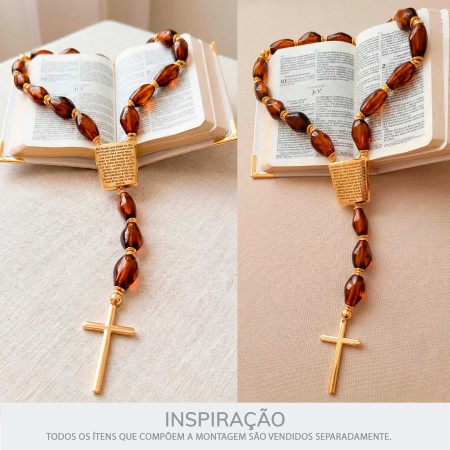 Passador Oração do Pai Nosso Ouro 45mm