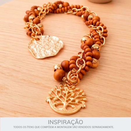 Pingente Árvore da Vida Vazada Ouro 46mm