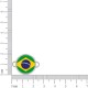 Pingente Brasil Níquel com duas Saídas 26mm