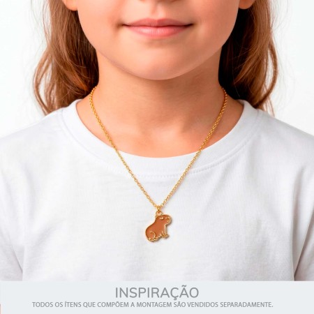 Pingente Capivara Dourado 20mm