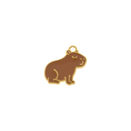 Pingente Capivara Dourado 20mm
