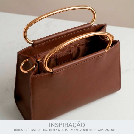 Alça para Bolsa Retorcida Dourada 145mm