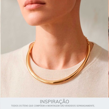 Colar Rígido Dourado 139mm