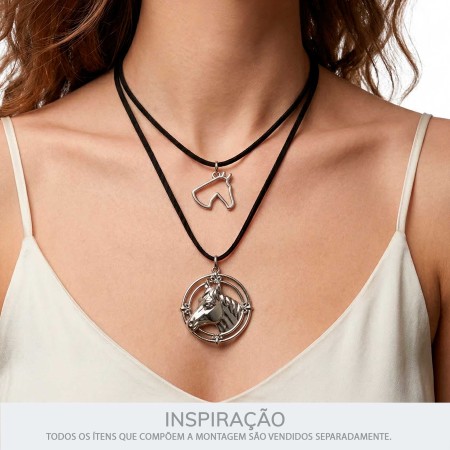 Pingente Cavalo Vazado Níquel 18mm