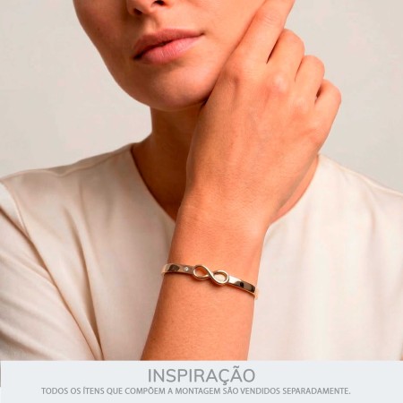 Bracelete Prateado Infinito 66mm