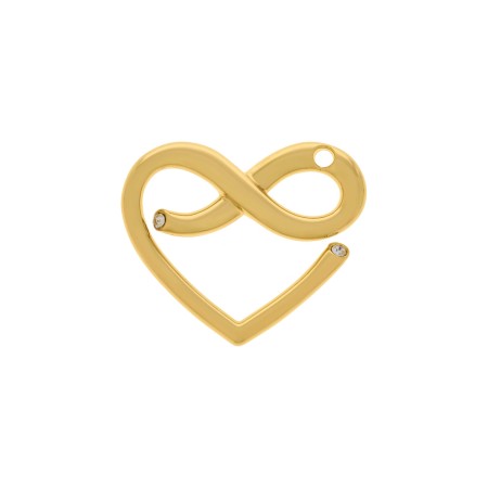 Pingente Coração Infinito Dourado 44mm