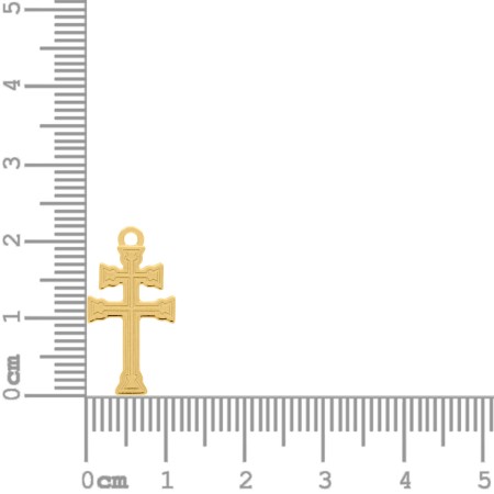 Pingente Ouro Cruz Missioneira 22mm