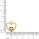 Pingente Coração Vazado Dourado com Strass 20mm