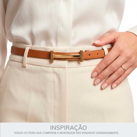Fivela com Pino Fixo para Cinto Feminino Dourada 20mm