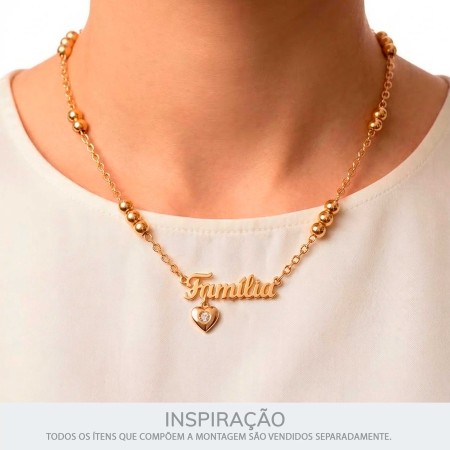 Pingente Família Dourado 38mm