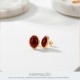 Brinco Ouro com Bordô Burgundy 27mm