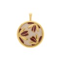 Pingente Bem Me Quer Ouro com Bordô Burgundy 52mm