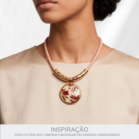 Pingente Bem Me Quer Ouro com Bordô Burgundy 52mm