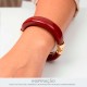 Bracelete Acrílico Bordô Burgundy com Dourado 80mm