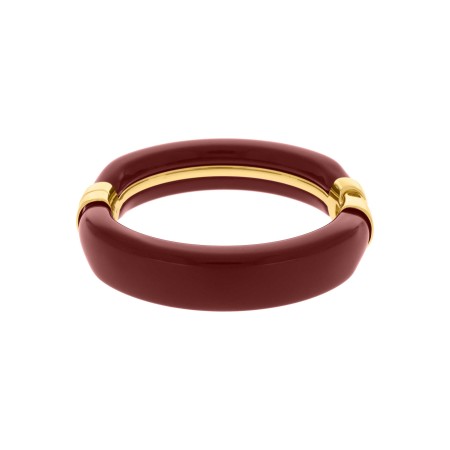 Bracelete Acrílico Bordô Burgundy com Dourado 80mm