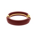 Bracelete Acrílico Bordô Burgundy com Dourado 80mm