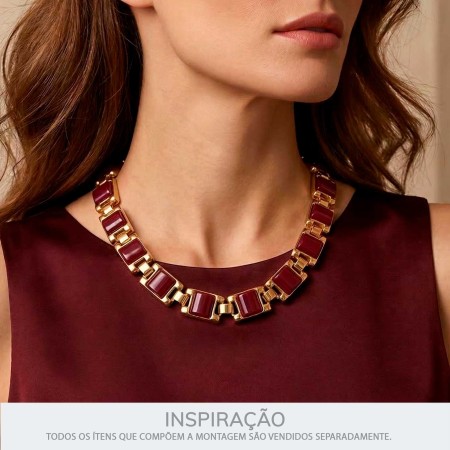 Bridão Ouro com Acrílico Bordô 144mm