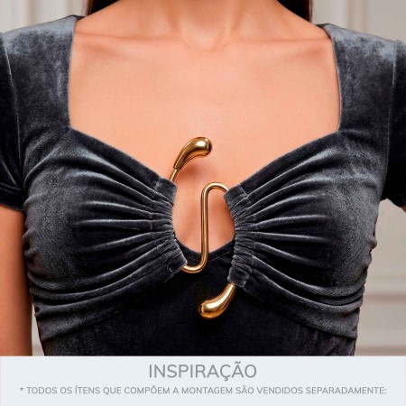 Entresseio Dourado Sinuoso 88mm