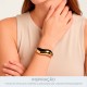 Bracelete Orgânico Dourado com Preto 70mm