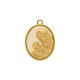 Pingente Medalha Nossa Senhora Aparecida Dourado com Pérola 41mm