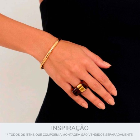 Bracelete Dourado Liso 73mm