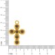Pingente Cruz Dourado com Strass Fumê 32mm