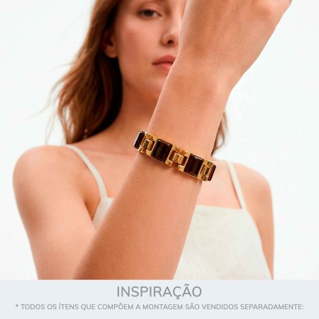 Bridão Ouro com Acrílico Café Translúcido 144mm
