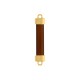 Pingente Funcional Dourado com Acrílico Marrom 44mm