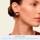 Brinco de Acrílico Marrom com Dourado 25mm
