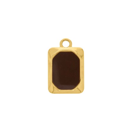 Pingente Boas Energias Ouro com Resina Marrom 21mm