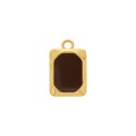 Pingente Boas Energias Ouro com Resina Marrom 21mm