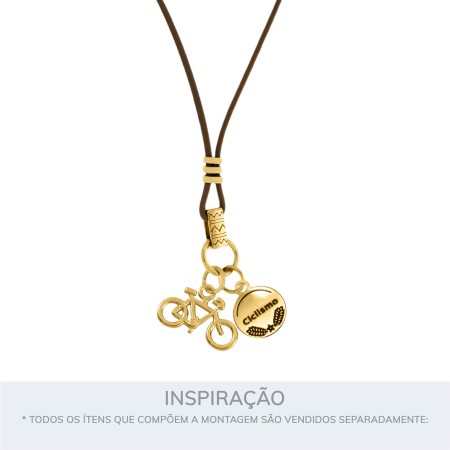 Pingente Ciclismo Ouro 17mm
